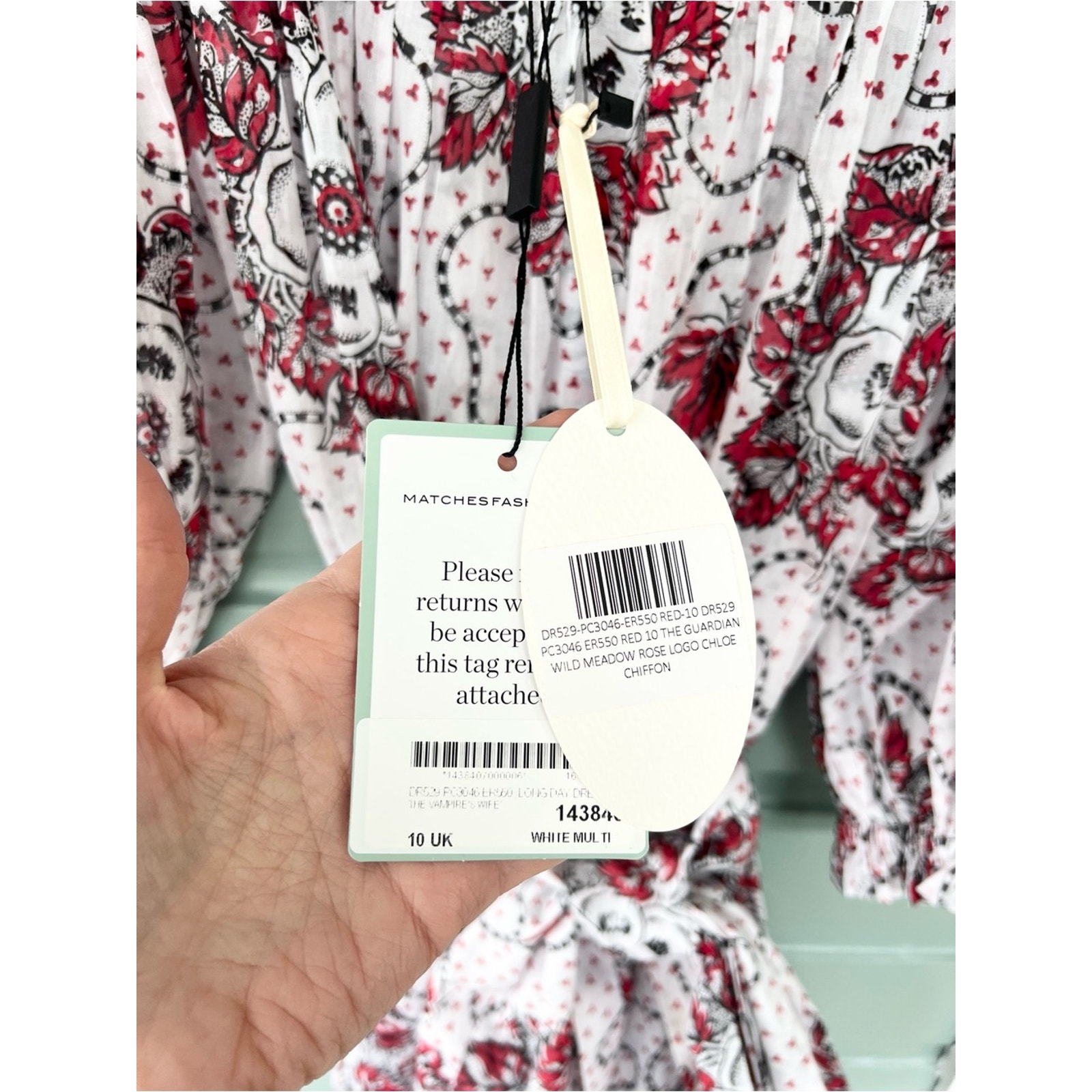 The Vampire’s Wife Nwt The Guardian Wild Meadow Rose Cotton Dress Summer Size 6 — image 6 of 8